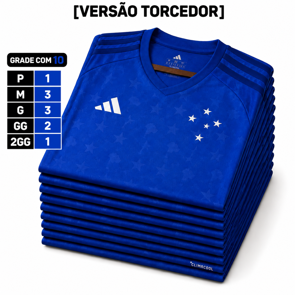 Grade Fechada Cruzeiro 1 Torcedor Masculino - 10 Peças