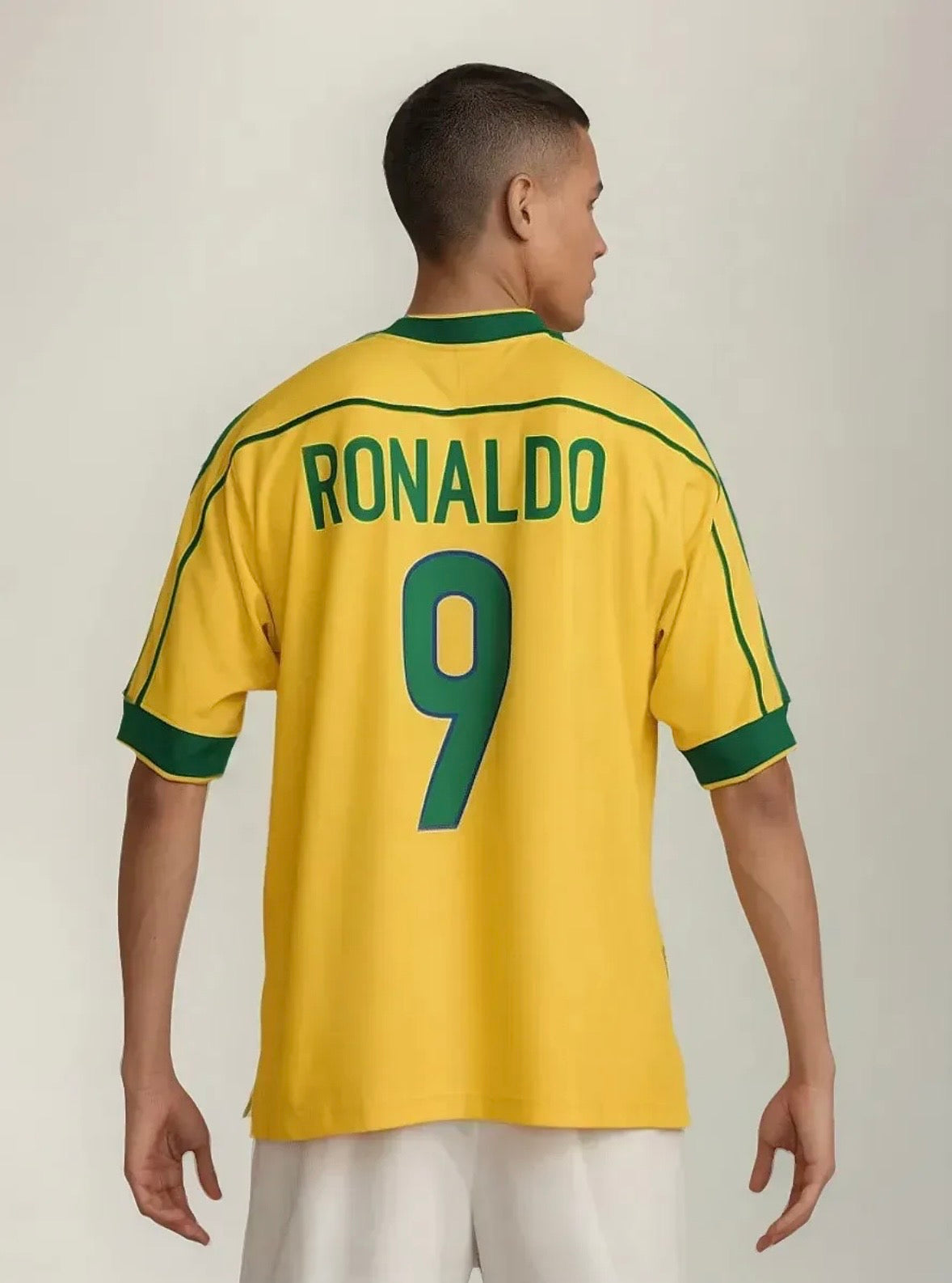 Camisa Brasil Retrô 98 Ronaldo 9 - Amarela