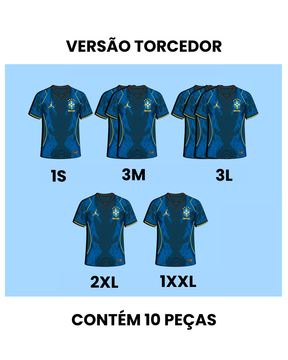 Grade Fechada Brasil Torcedor Azul - 12 Peças