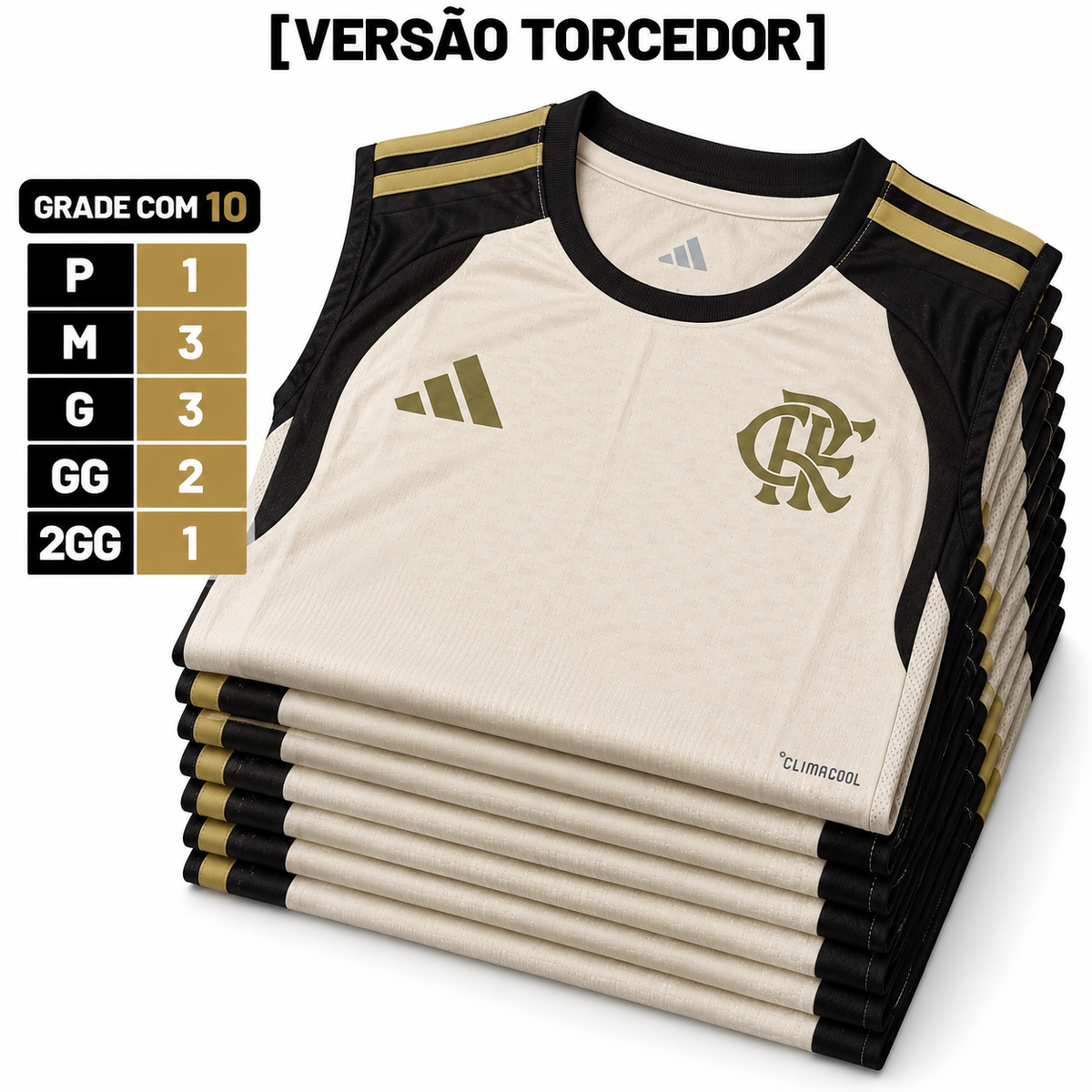 Grade Fechada Flamengo Treino 2 Torcedor Masculino - 10 Peças