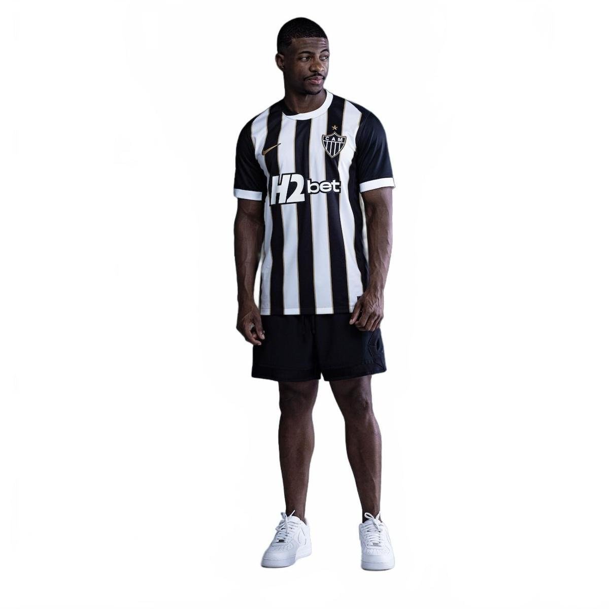Camisa Atlético Mineiro Nike I 2026/27 Torcedor Pro Masculina - Preto+Branco
