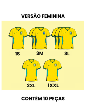 Grade Fechada Brasil Feminina Amarela - 12 Peças