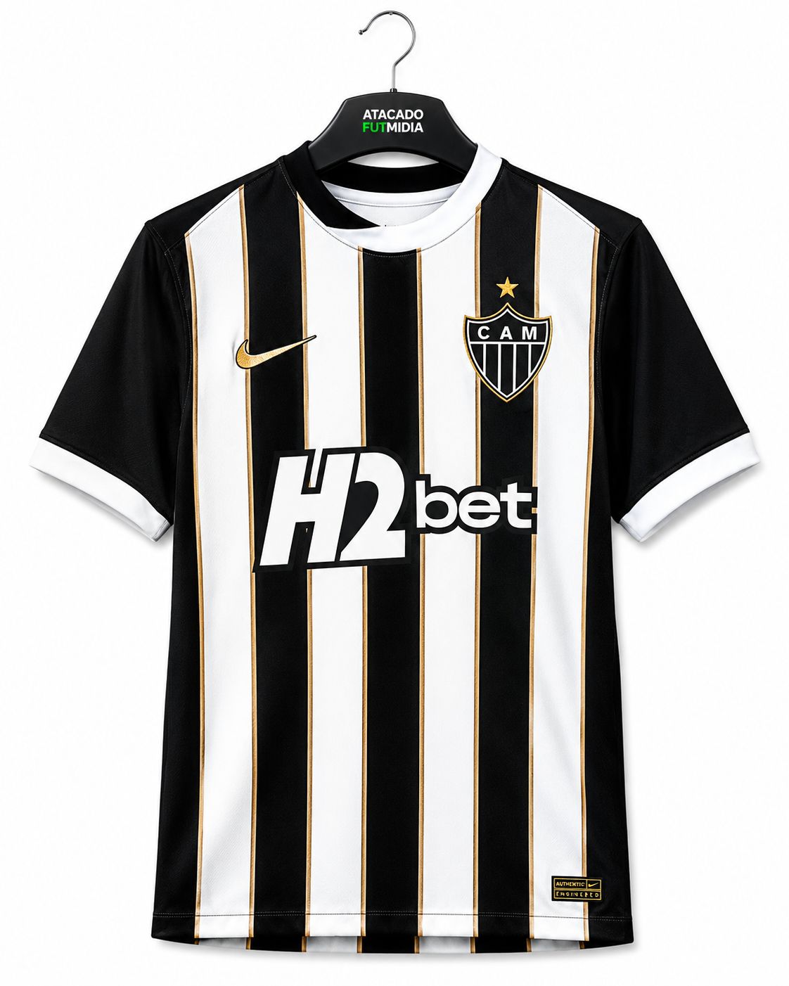 Camisa Atlético Mineiro Nike I 2026/27 Torcedor Pro Masculina - Preto+Branco